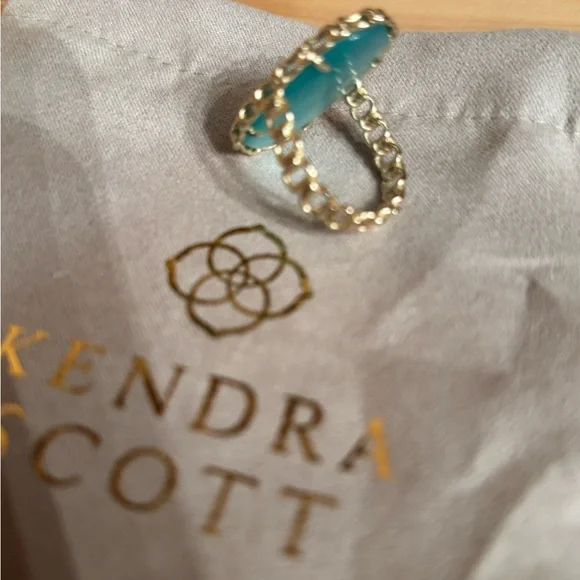 Kendra Scott Gold and Blue Ring - Picture 2 of 4